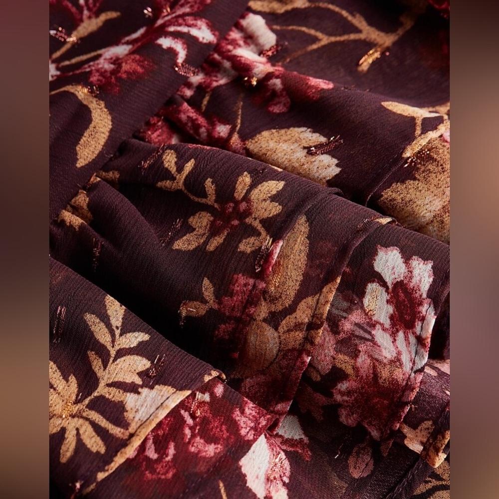 Express Floral Print Faux Wrap Ruffle Mini Dress - Picture 7 of 8